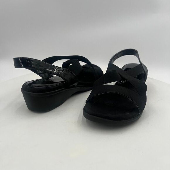Mootsies Tootsies Idair Black Wedge Slingback Sandal Size 8 - Picture 5 of 11